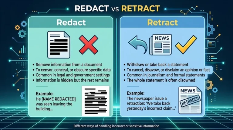 Redact vs Retract
